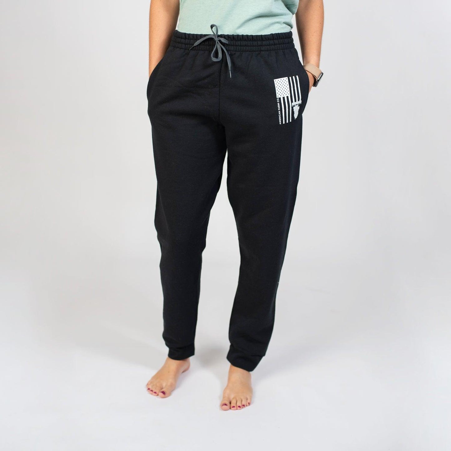 Harvest Flag Black Joggers - NEW - American Farm Company