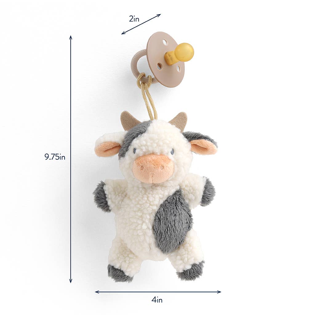 *NEW* Bitzy Pal Natural Rubber Pacifier & Plush Cow - American Farm Company