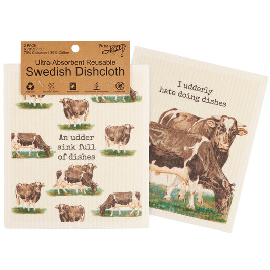 'An Udder Sink Of Dishes' Swedish Dishcloth Set - American Farm Company