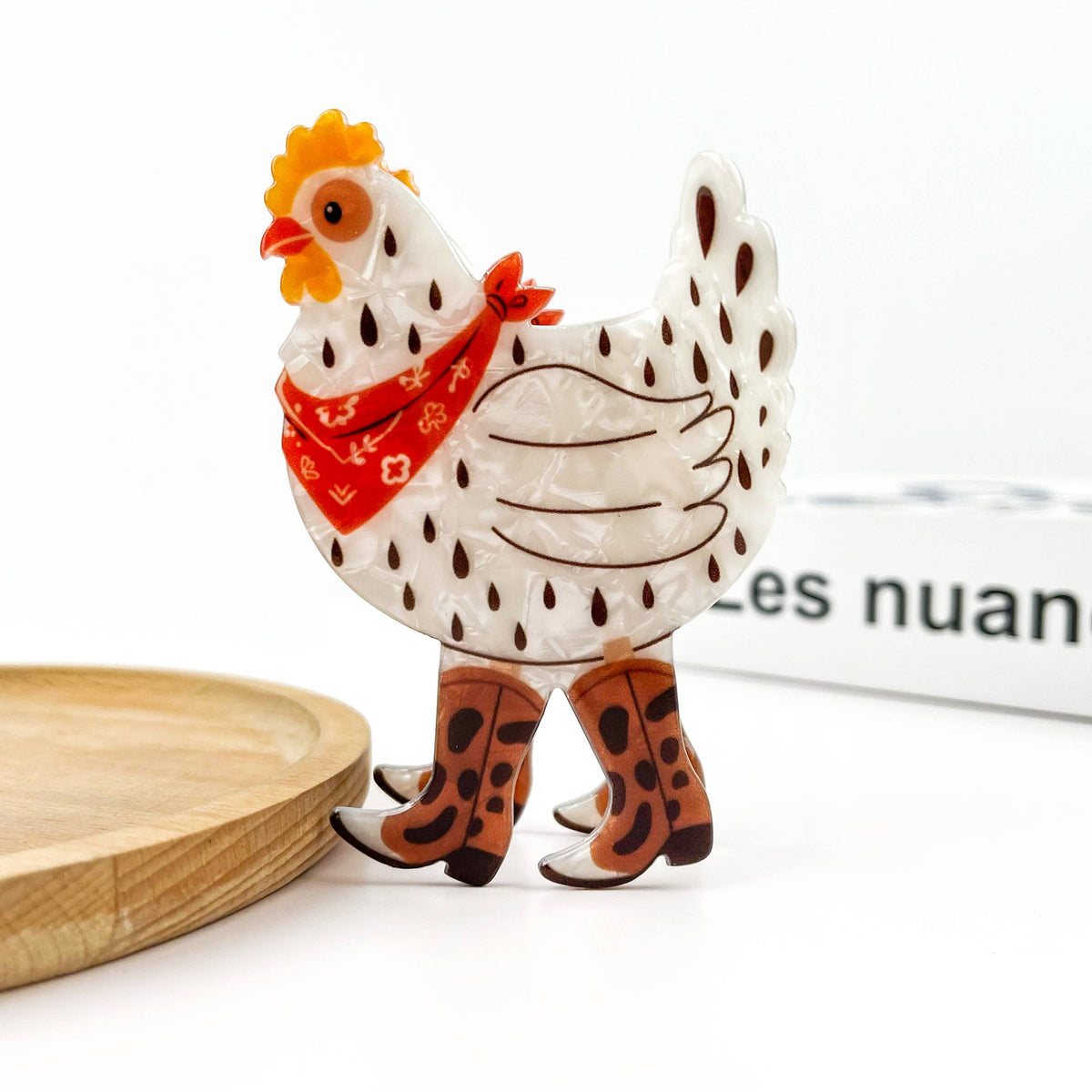 Chicken Denim Hair Clip