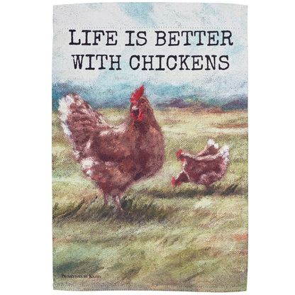 'Life Is Better With Chickens' Garden Flag