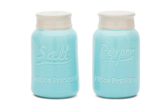 Ceramic Mason Jar Salt and Pepper Shakers