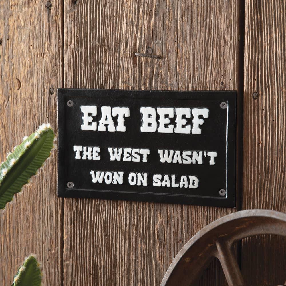 Eat Beef Cast Iron Wall Sign - American Farm Company