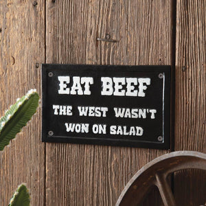 Eat Beef Cast Iron Wall Sign - American Farm Company