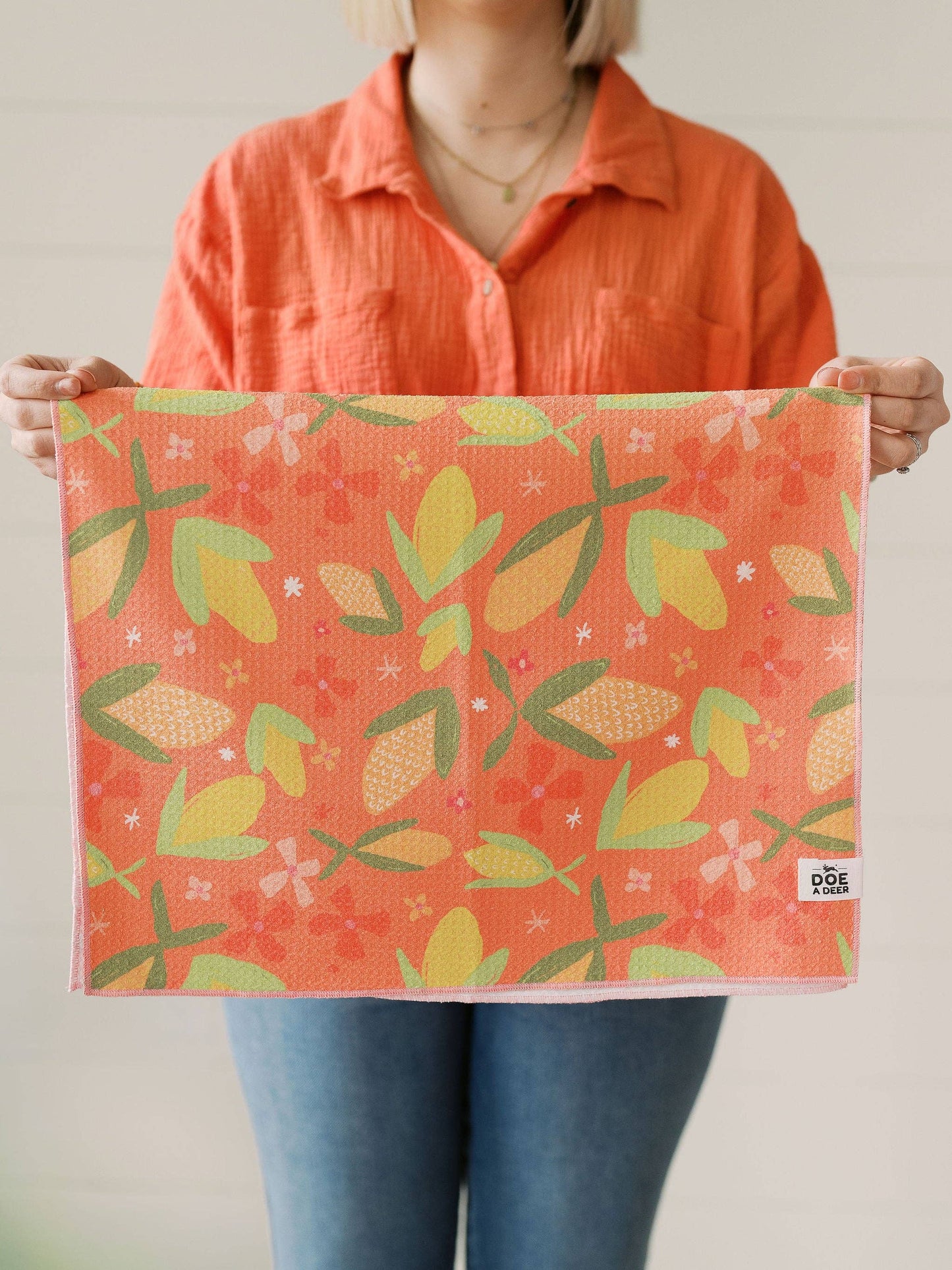 Corn & Flowers Waffle Towel