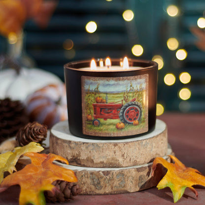 Fall Tractor Candle
