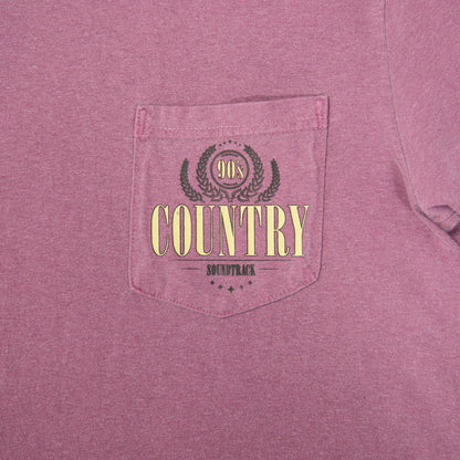 90's Country Soundtrack Dark Mauve Pocket Tee