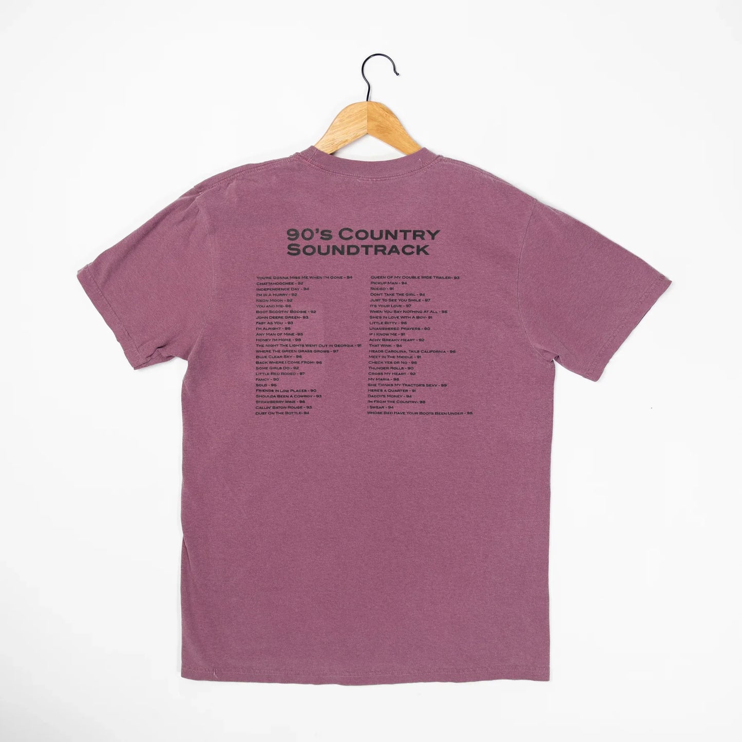90's Country Soundtrack Dark Mauve Pocket Tee