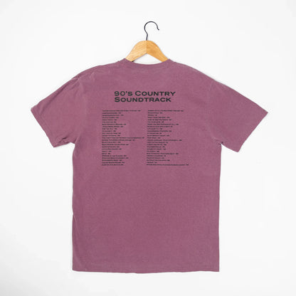 90's Country Soundtrack Dark Mauve Pocket Tee