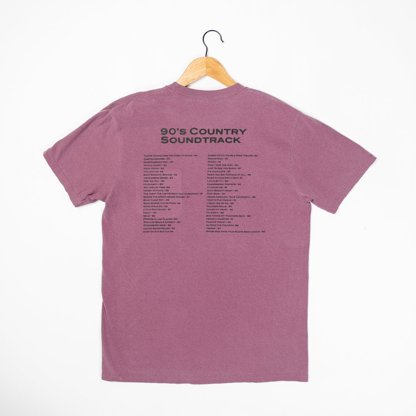 90's Country Soundtrack Dark Mauve Pocket Tee - American Farm Company