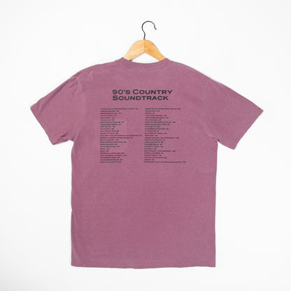 90's Country Soundtrack Dark Mauve Pocket Tee - American Farm Company