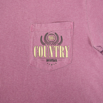 90's Country Soundtrack Dark Mauve Pocket Tee - American Farm Company