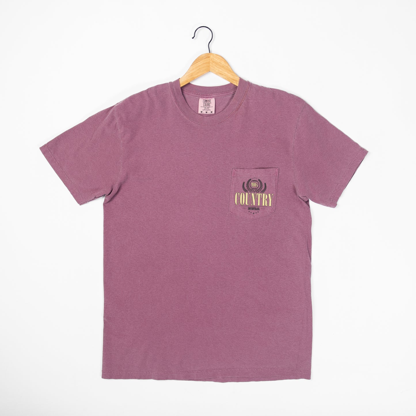 90's Country Soundtrack Dark Mauve Pocket Tee - American Farm Company