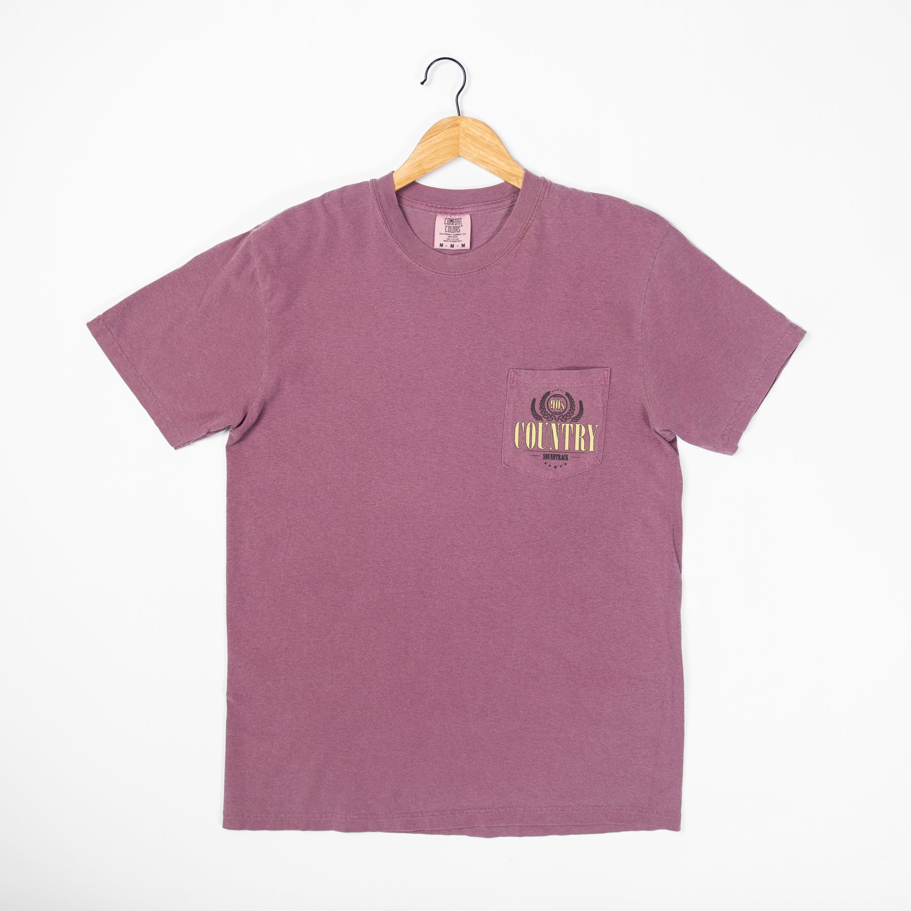 90's Country Soundtrack Dark Mauve Pocket Tee - American Farm Company