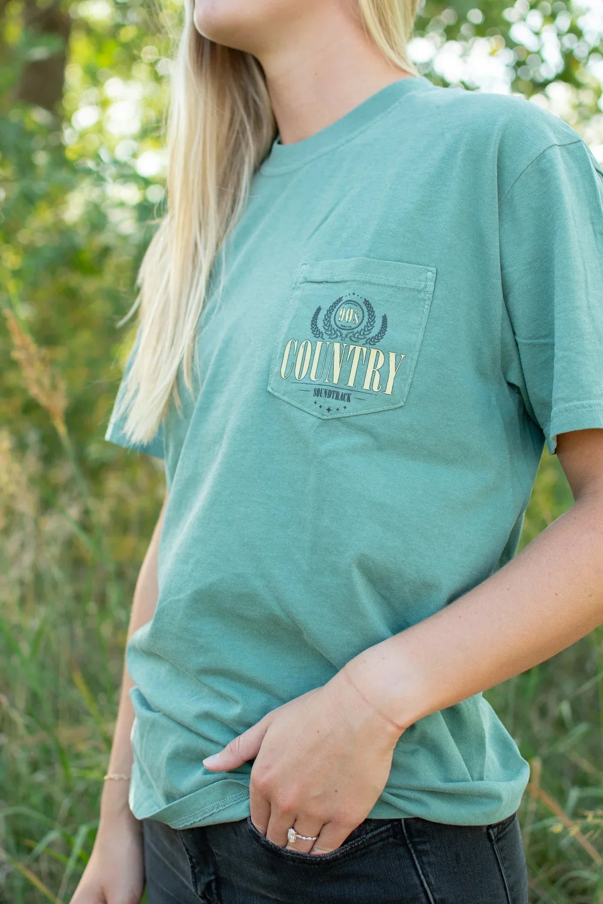 90's Country Soundtrack Pocket Tee