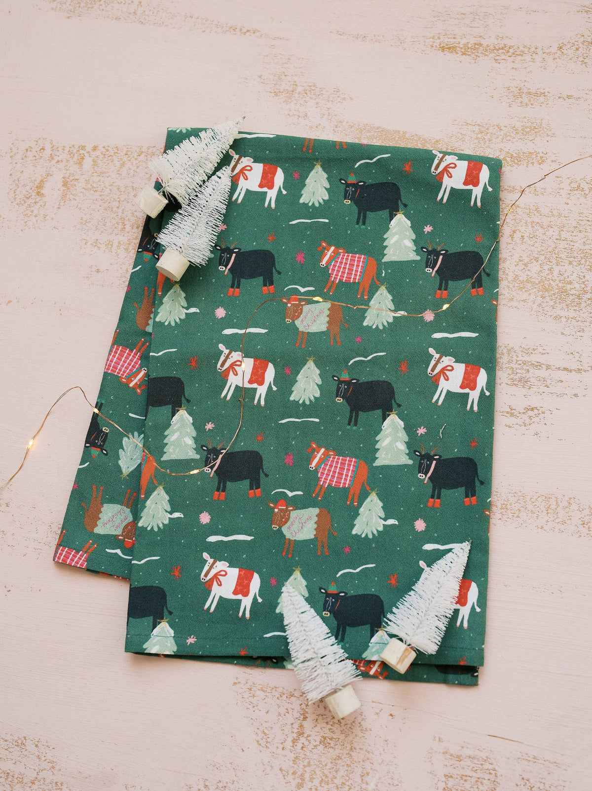 Christmas Cows Flour Sack Towel