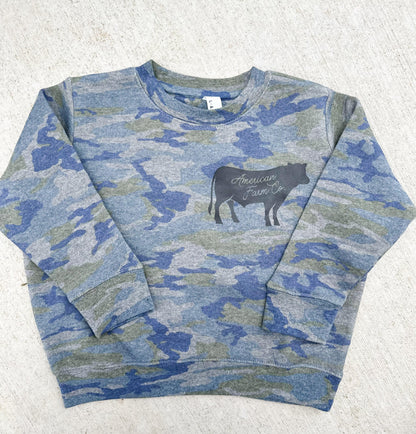 American Farm Co Youth Camo Crewneck - American Farm Company