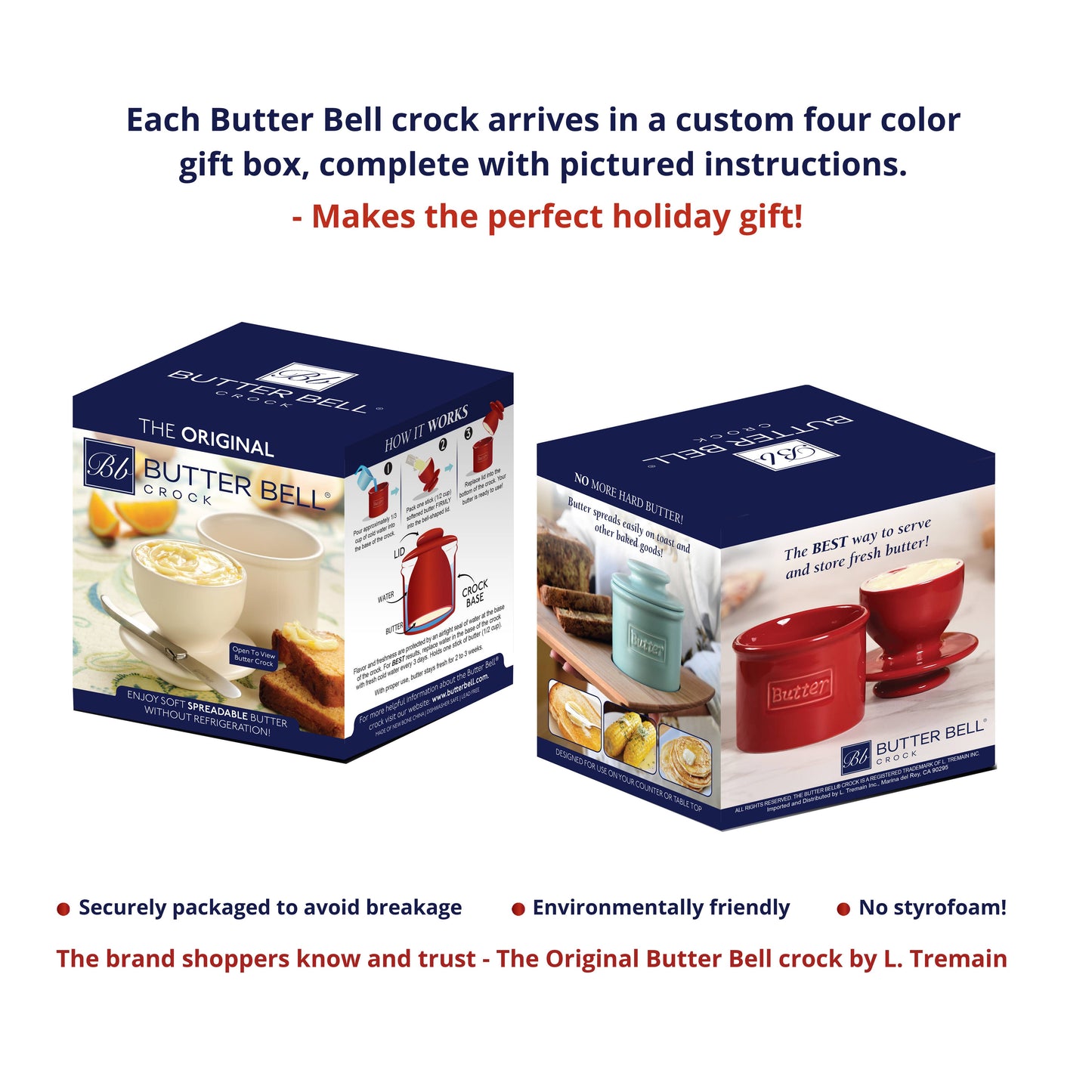 The Original Butter Bell® Crock - Raised Floral