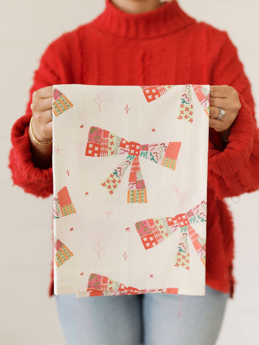 Patchwork Bows Flour Sack Towel