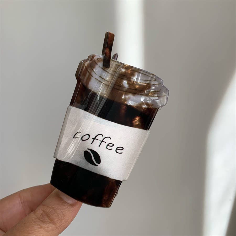 Coffee Cup Hair Claw Clip