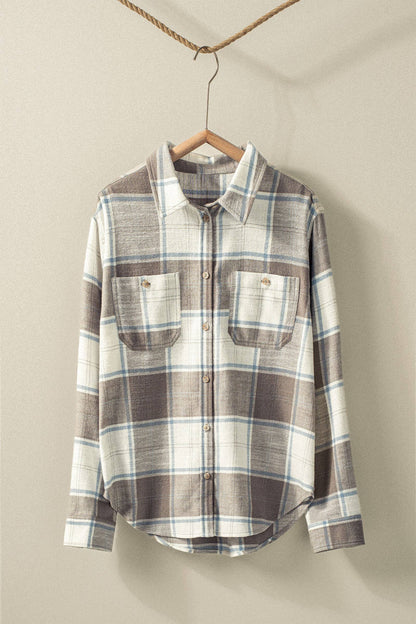 Western Plaid Button-Up Relaxed Fit Shirt