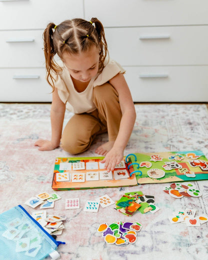 Farm Busy Activity Book for Toddlers w/ Zipper Pouch