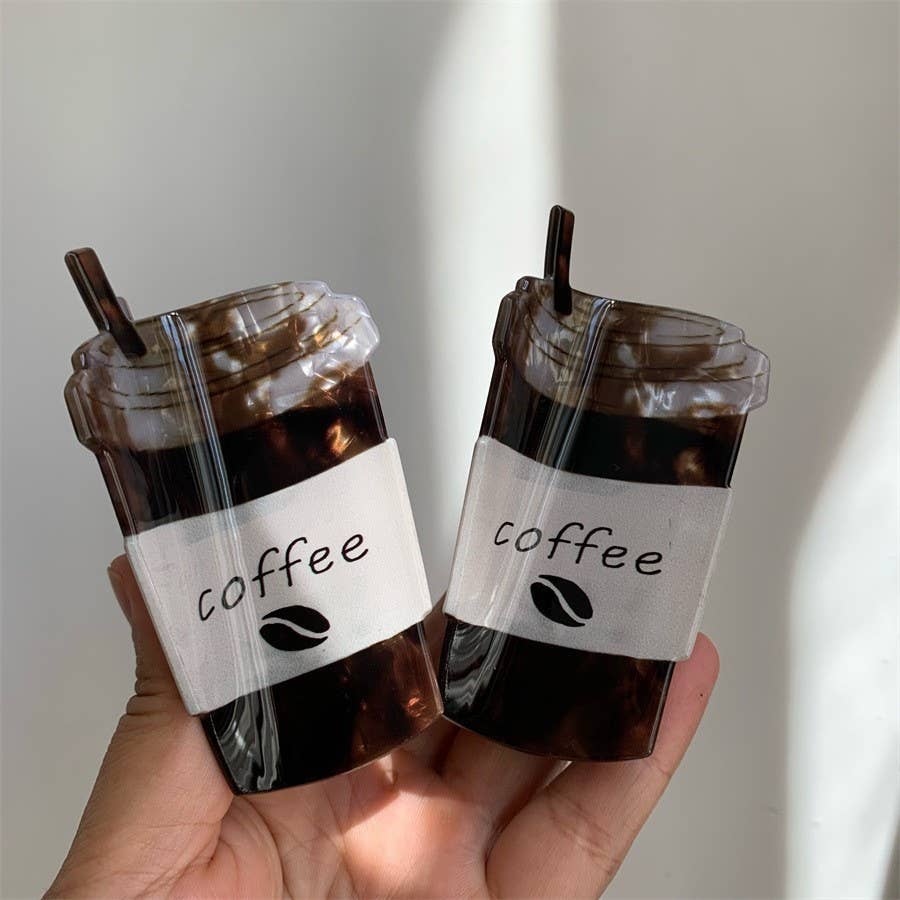 Coffee Cup Hair Claw Clip