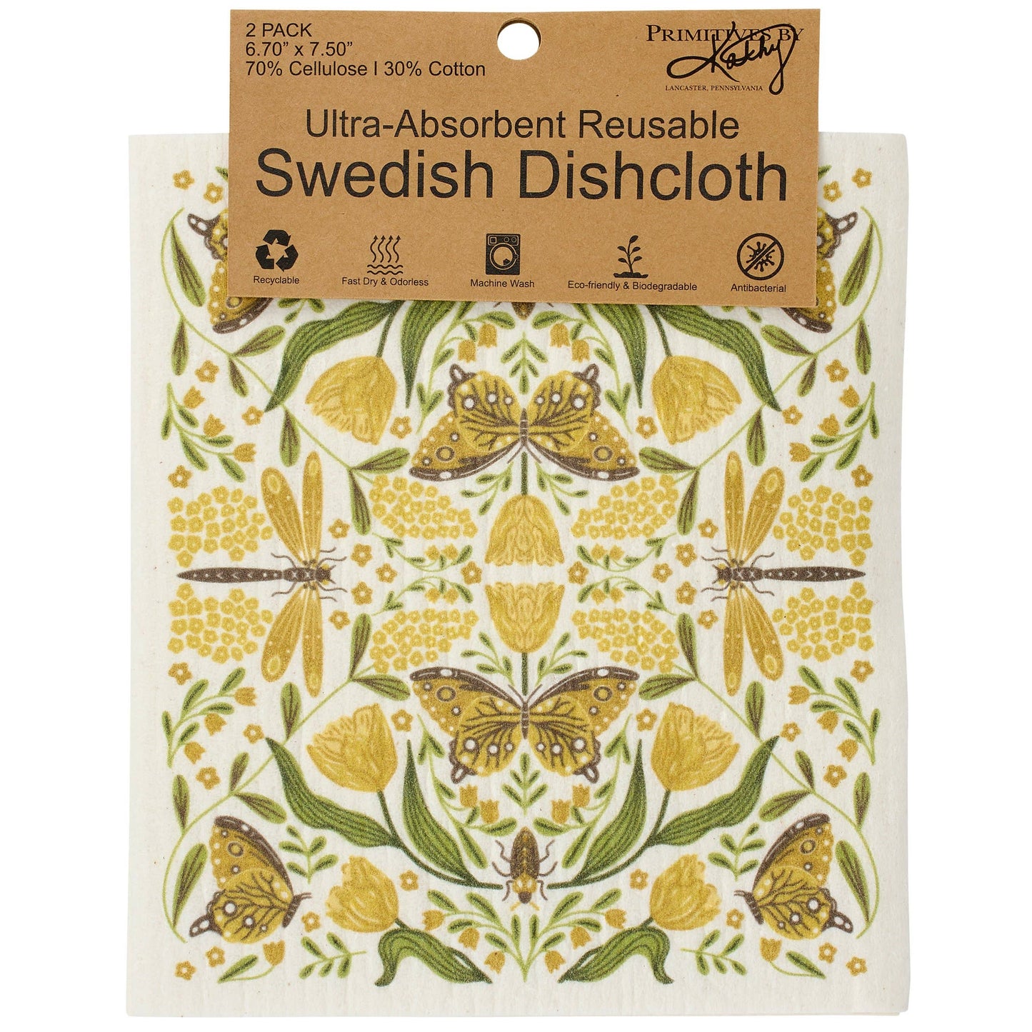 Dragonfly Folk Art Swedish Cloth Set
