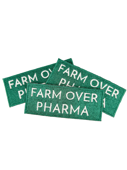 'Farm Over Pharma' Embroidered Iron-On Patch