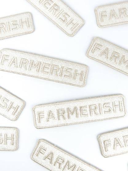 'Farmerish' Embroidered Iron-On Patch