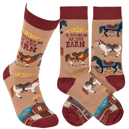 'I'd Rather Be At The Barn' Socks - American Farm Company