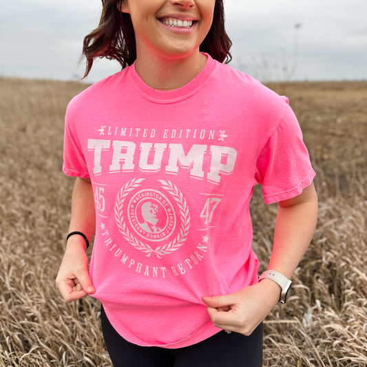 TRUMP 'Triumphant Return' Neon Pink Tee - American Farm Company