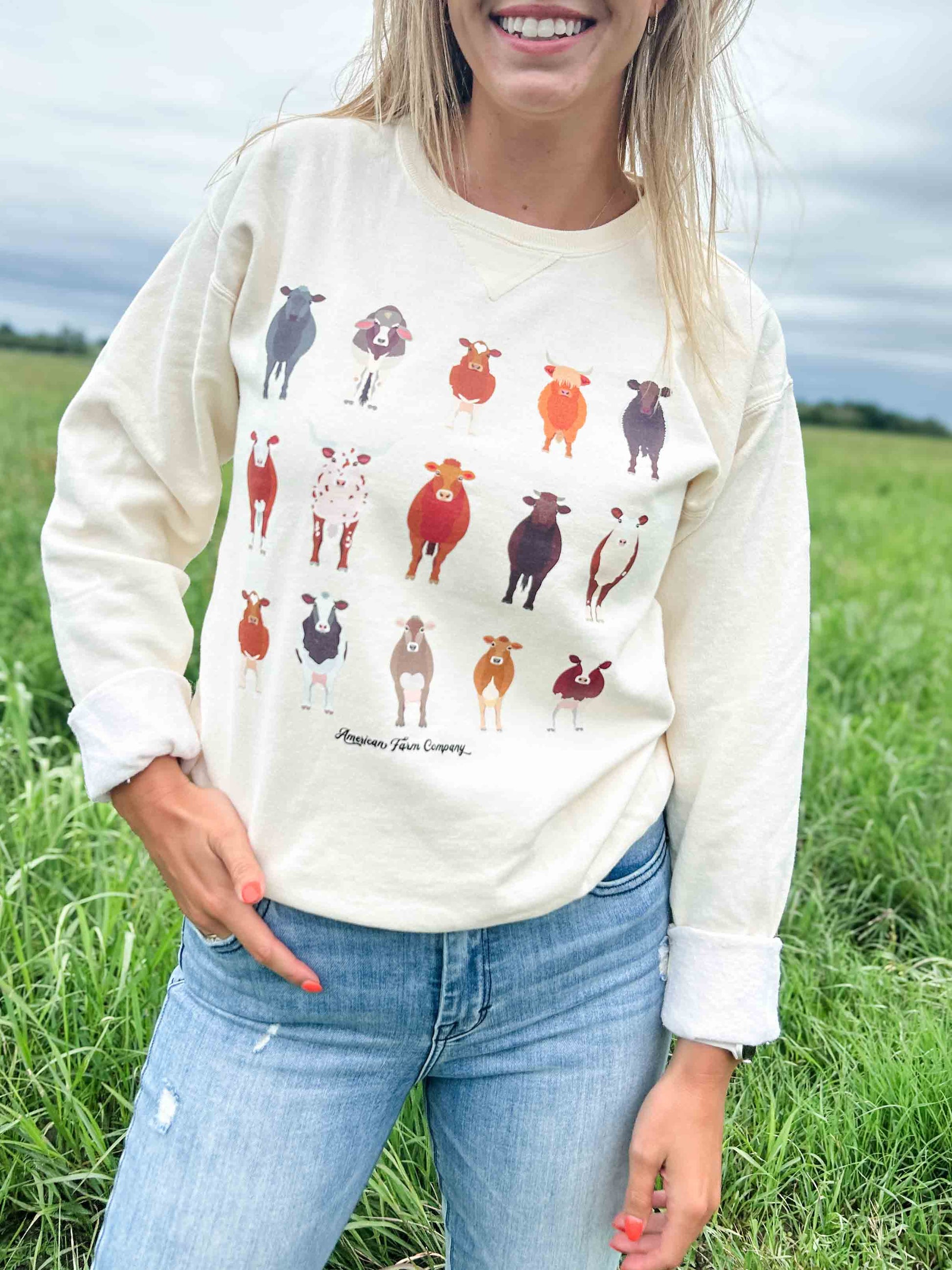 AFC Cows Cream Crewneck - American Farm Company