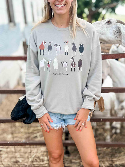 AFC Goats Heather Stone Crewneck - American Farm Company