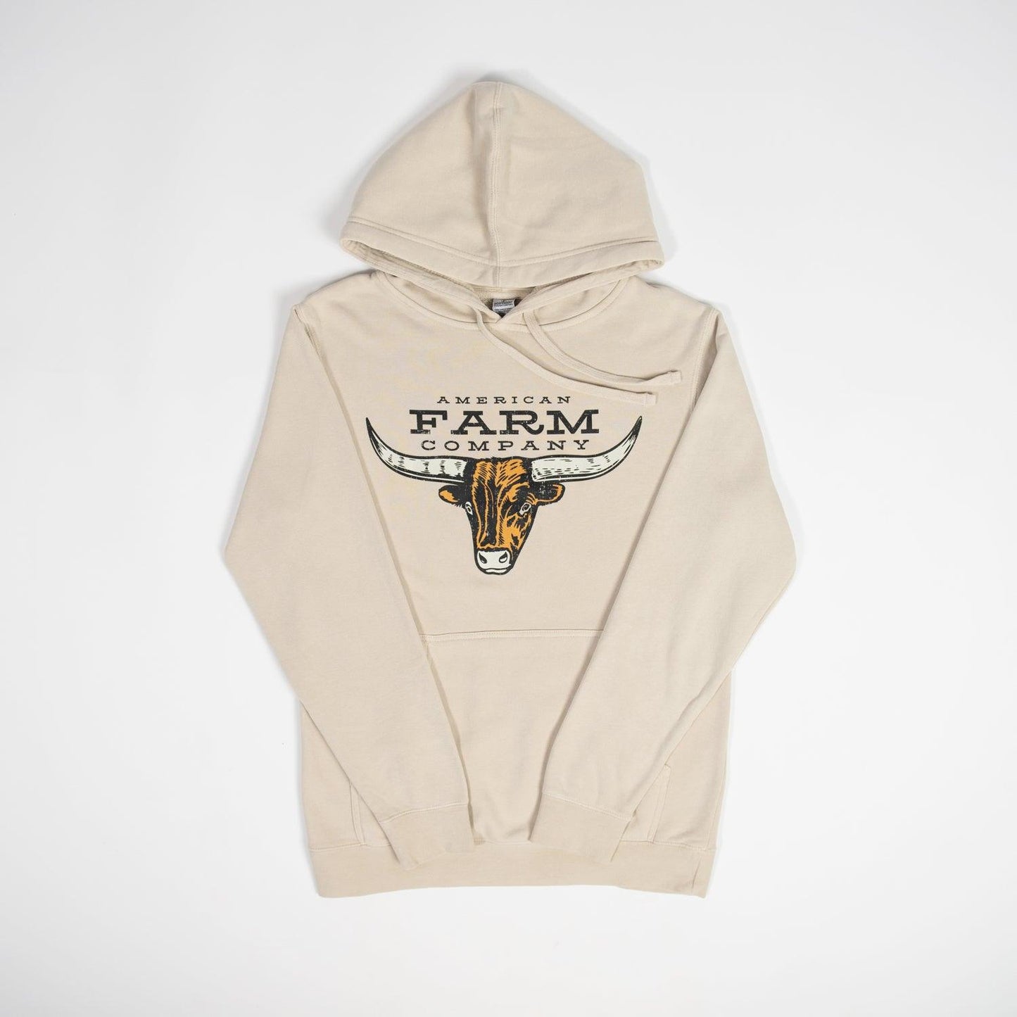 AFC Longhorn Washed Ivory Hoodie - American Farm Company