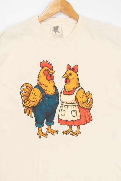 Farmer Chicken & Mrs. Chicken Ivory Tee