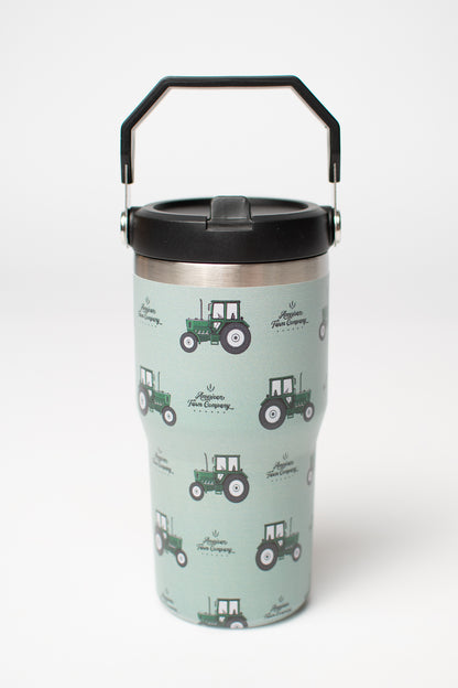 Green Tractor 20oz Kids Bucket Handle Tumbler