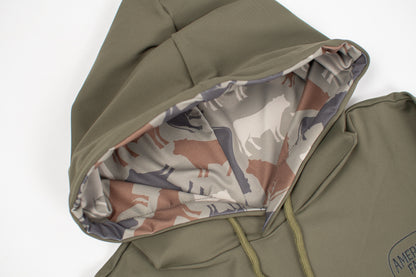AFC Olive Performance Toddler/Youth Hoodie w/ Cow Camo Hood