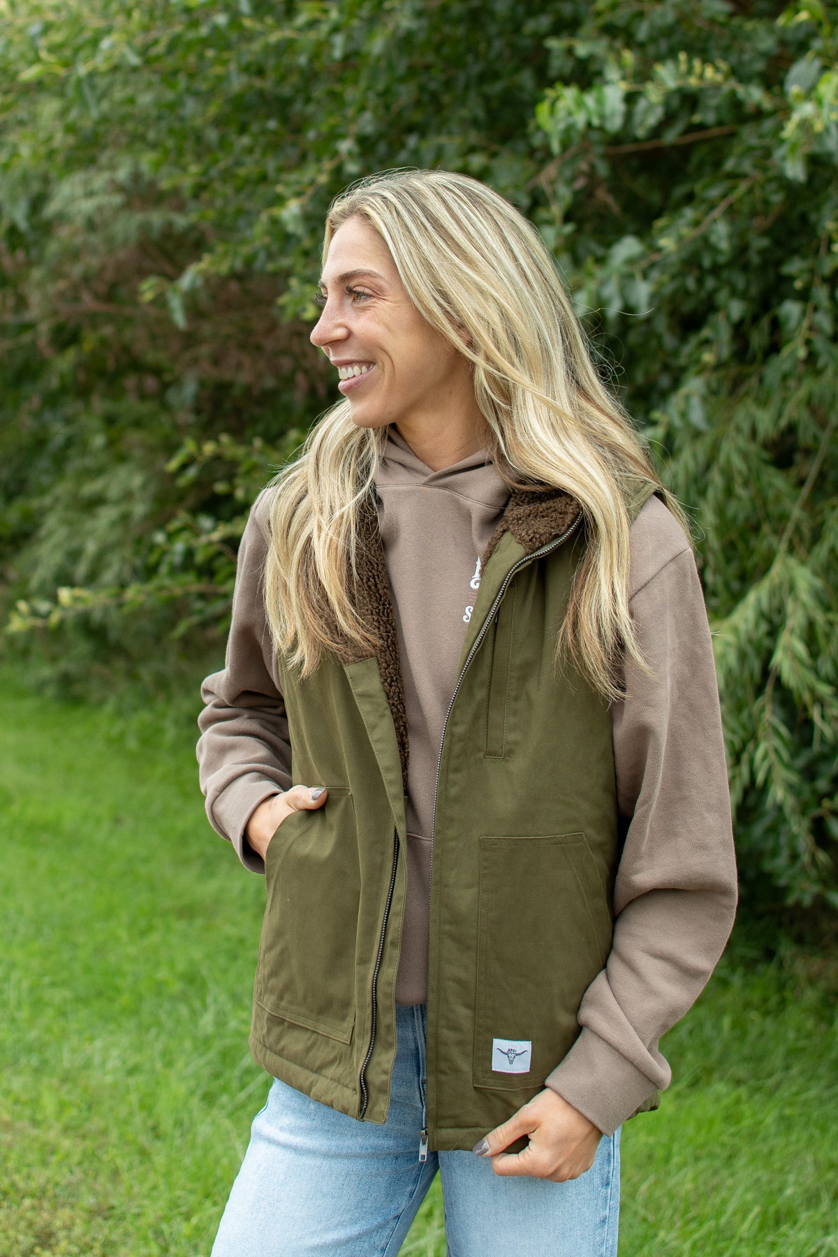 AFC Sherpa Lined Adult Vest - Forest Green