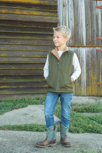 AFC Sherpa Lined Toddler/Youth Vest - Forest Green