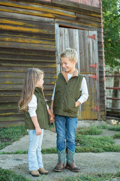 AFC Sherpa Lined Toddler/Youth Vest - Forest Green