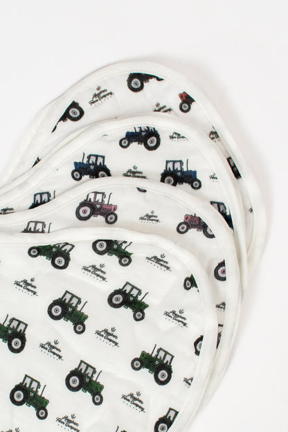 AFC Tractor Print Burp Cloth - 4 Pack