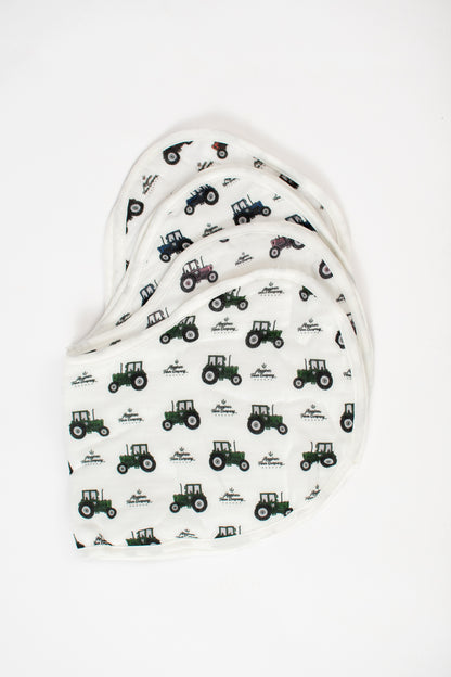 AFC Tractor Print Burp Cloth - 4 Pack