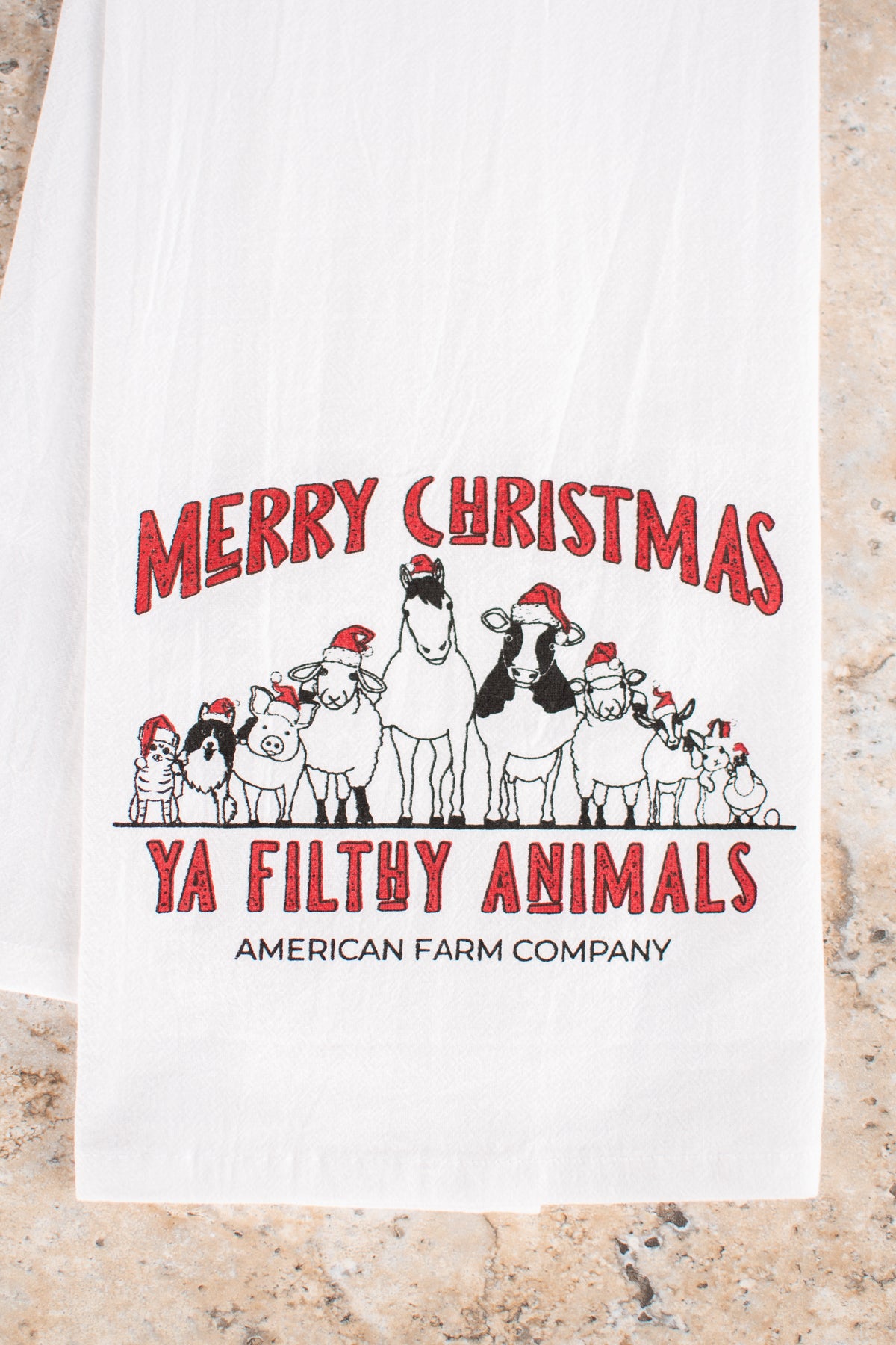 AFC 'Merry Christmas Ya Filthy Animals' Flour Sack Kitchen Towel