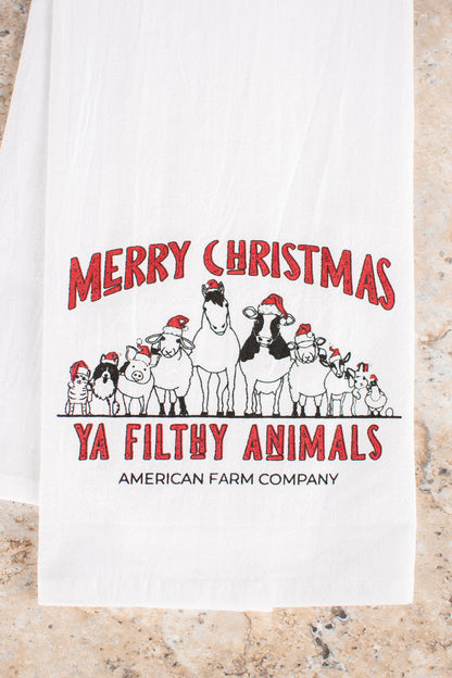 AFC 'Merry Christmas Ya Filthy Animals' Flour Sack Kitchen Towel