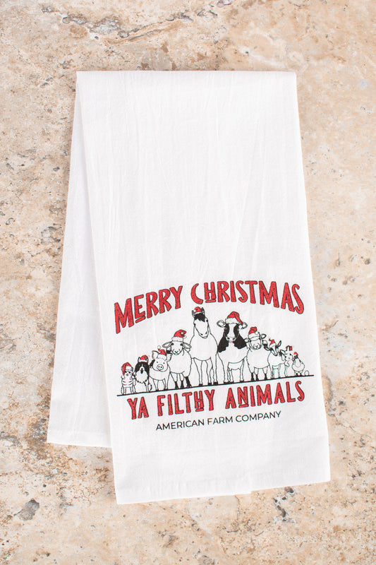 AFC 'Merry Christmas Ya Filthy Animals' Flour Sack Kitchen Towel