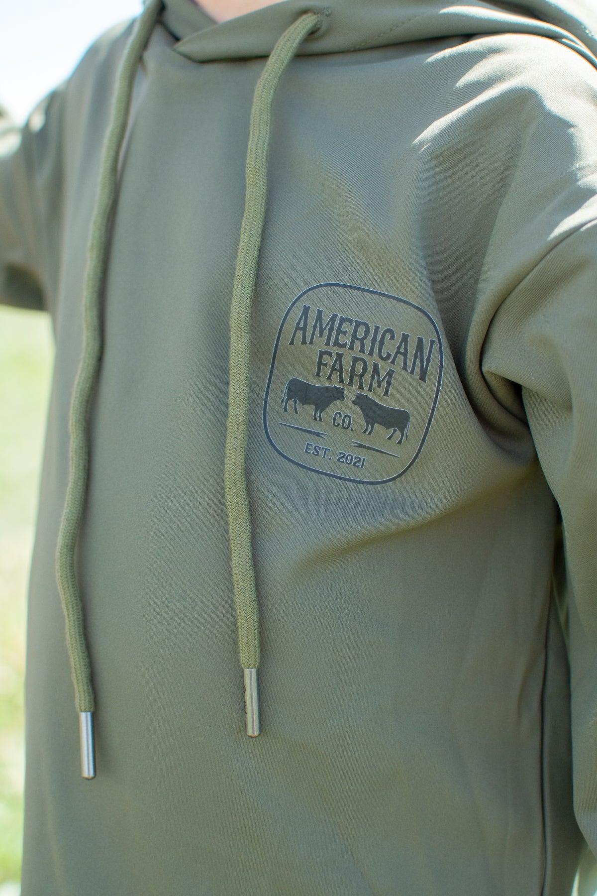 AFC Olive Performance Toddler/Youth Hoodie w/ Cow Camo Hood