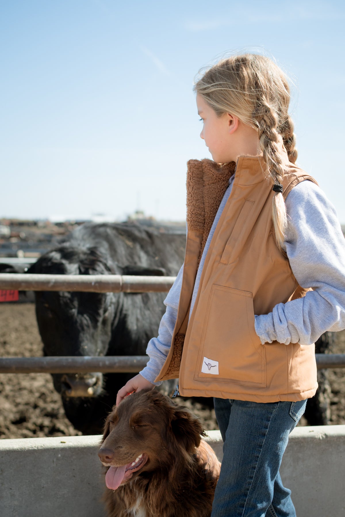 AFC Sherpa Lined Brown Vest - Toddler/Youth – American Farm Company