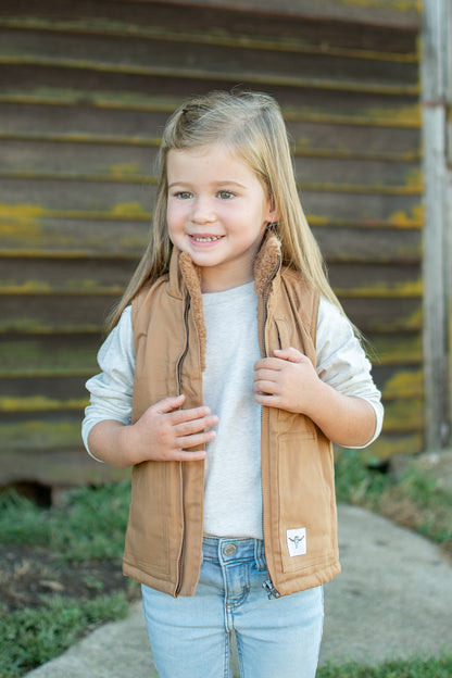 AFC Sherpa Lined Toddler/Youth Vest - Brown *Preorder*