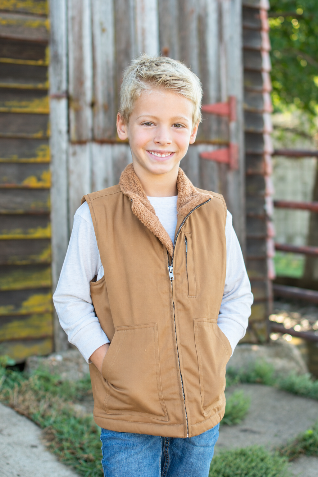 AFC Sherpa Lined Toddler/Youth Vest - Brown *Preorder*